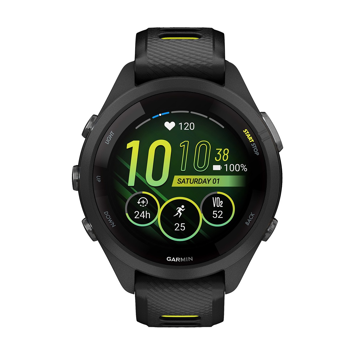 снимка на часовник Смарт часовник Garmin Forerunner 265S Black/Amp Yellow 010-02810-13