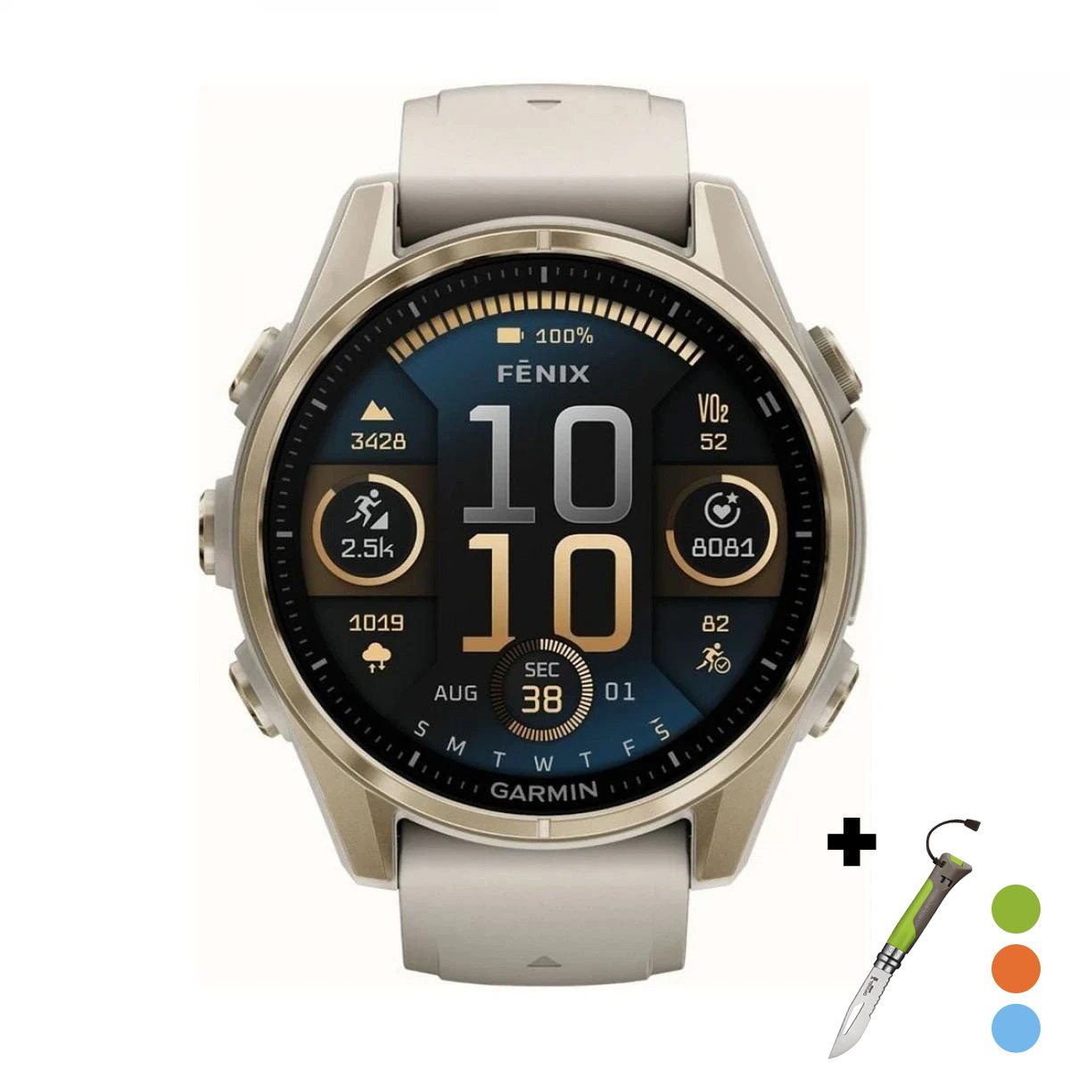 снимка на часовник Смарт часовник Garmin Fenix 8 Amoled 43 мм Sapphire Soft Gold/Fog Gray/Dark Sandstone Garmin 010-02903-11