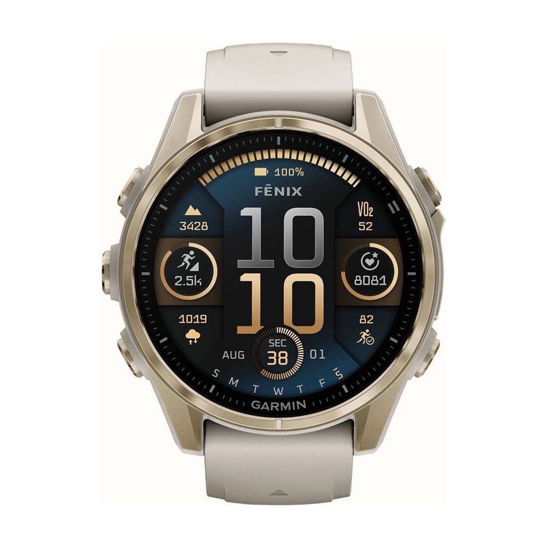 снимка на часовник Смарт часовник Garmin Fenix 8 Amoled 43 мм Sapphire Soft Gold/Fog Gray/Dark Sandstone Garmin 010-02903-11
