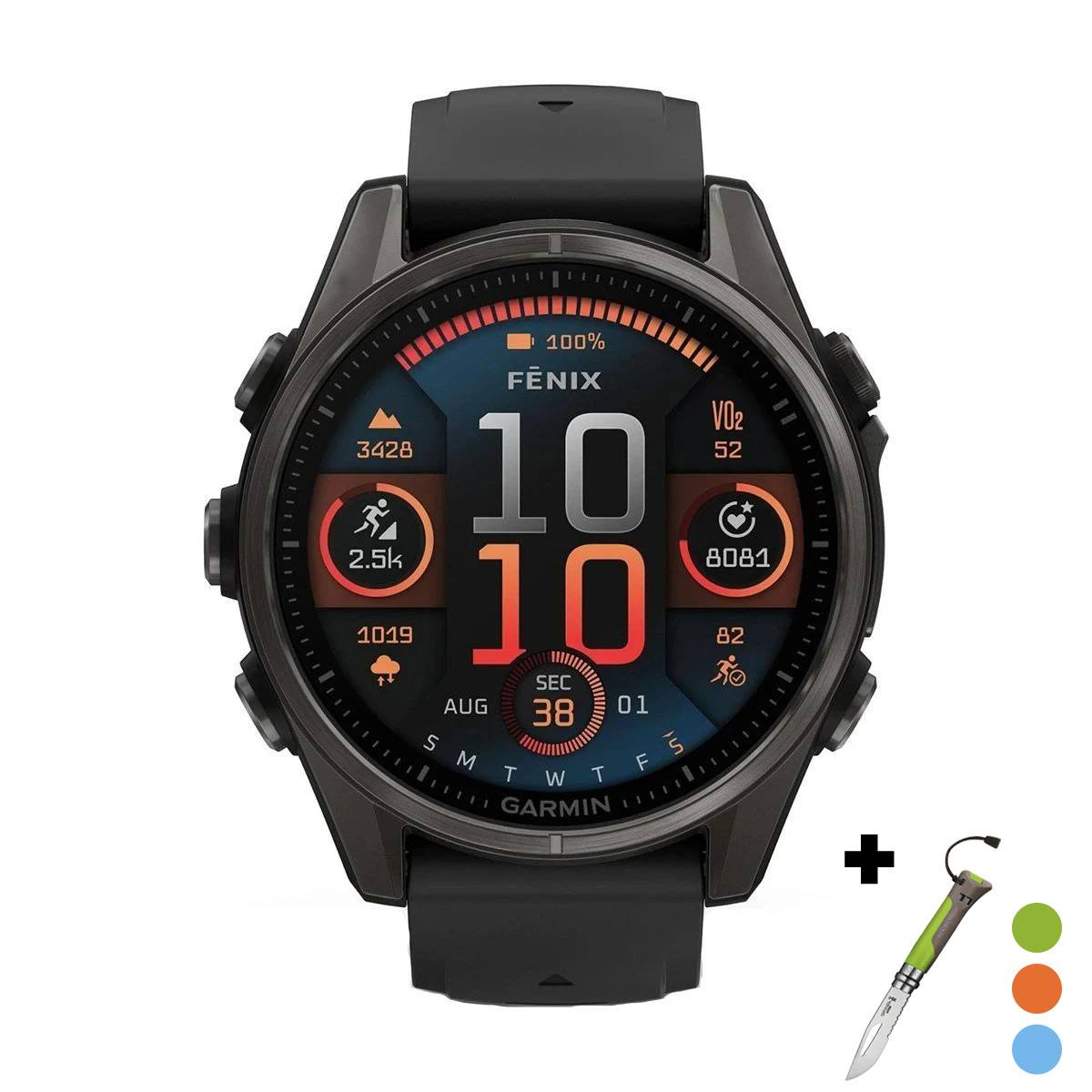 снимка на часовник Смарт часовник Garmin Fenix 8 Amoled 43 мм Sapphire Carbon Gray DLC Titanium/Black/Pebble Gray Garmin 010-02903-21