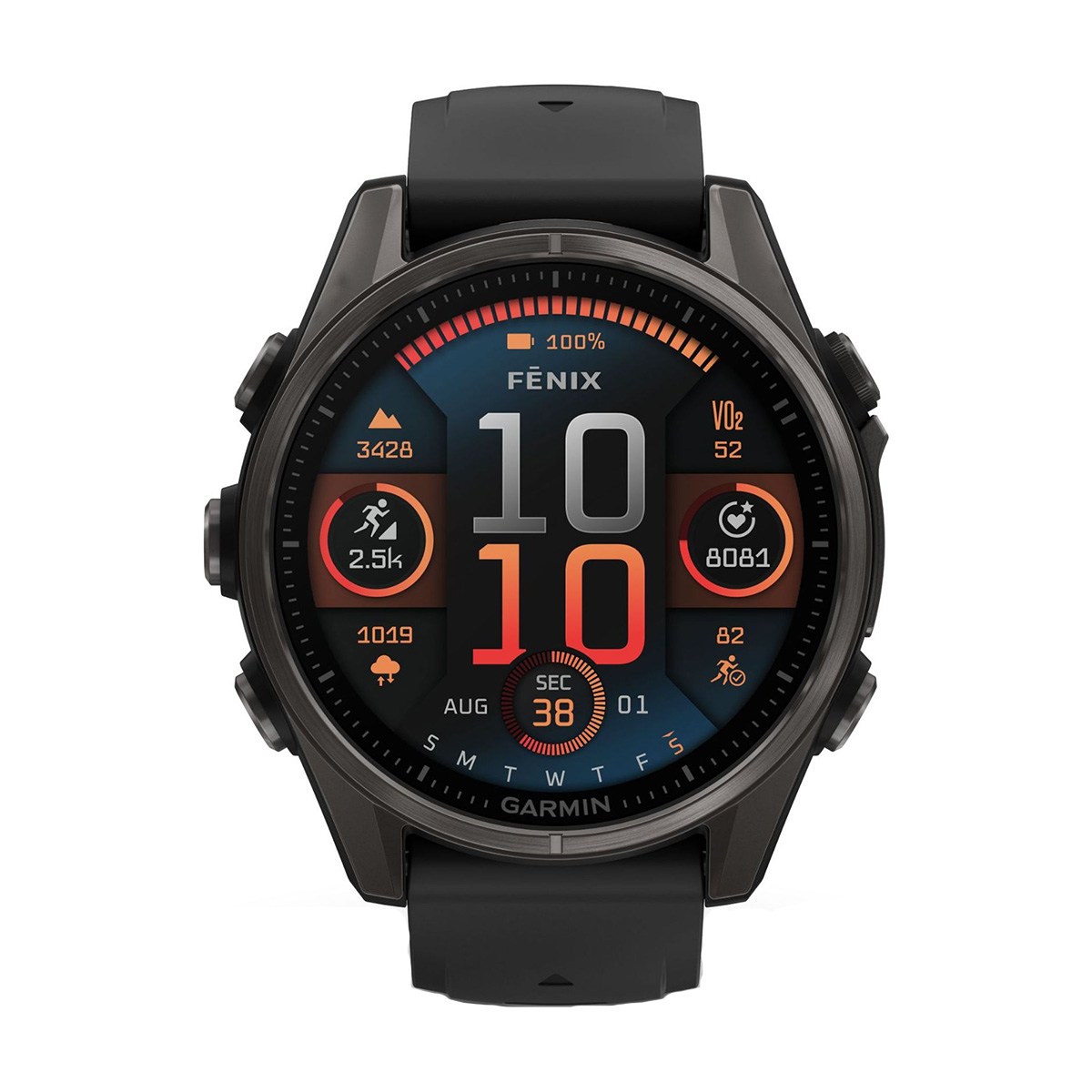 снимка на часовник Смарт часовник Garmin Fenix 8 Amoled 43 мм Sapphire Carbon Gray DLC Titanium/Black/Pebble Gray Garmin 010-02903-21