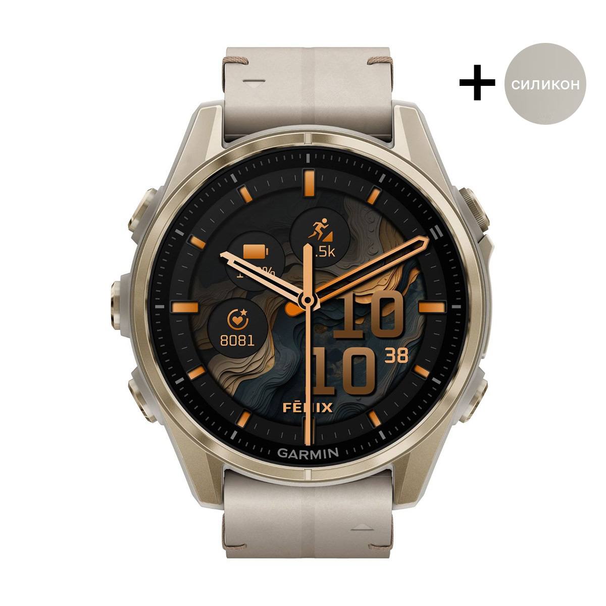 снимка на часовник Смарт часовник Garmin Fenix 8 Amoled 43 мм Sapphire Soft Gold/Limestone Garmin 010-02903-40