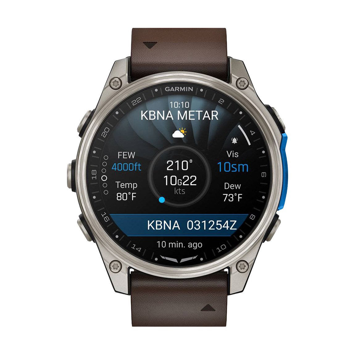 снимка на часовник Смарт часовник Garmin D2 Mach 2 Amoled 47 мм Titanium/Oxford Brown 010-02904-31