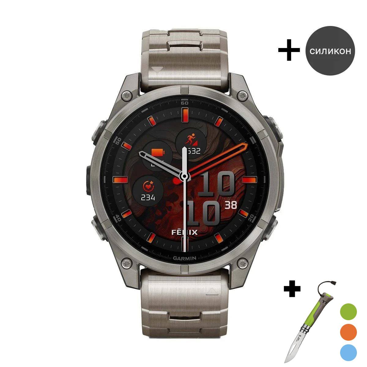 снимка на часовник Смарт часовник Garmin Fenix 8 Amoled 47 мм Sapphire Titanium/Vented Garmin 010-02904-40