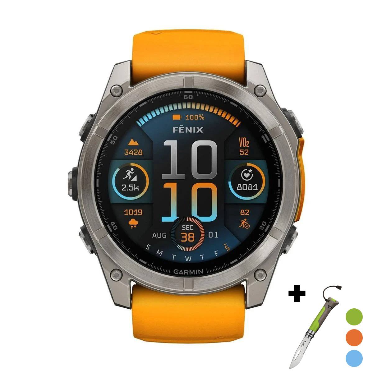 снимка на часовник Смарт часовник Garmin Fenix 8 Amoled 51 мм Sapphire Titanium/Spark Orange/Graphite Garmin 010-02905-11