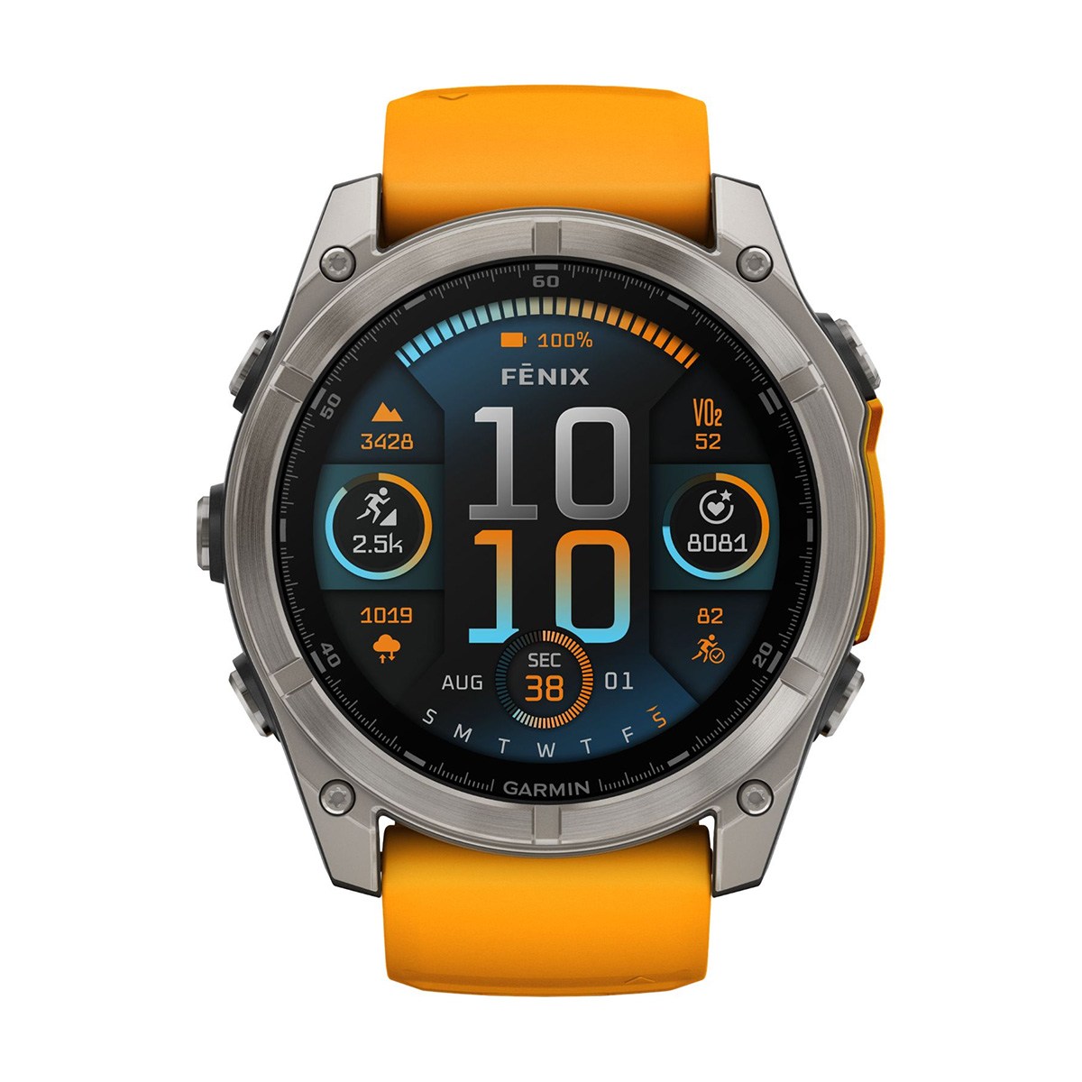 снимка на часовник Смарт часовник Garmin Fenix 8 Amoled 51 мм Sapphire Titanium/Spark Orange/Graphite Garmin 010-02905-11