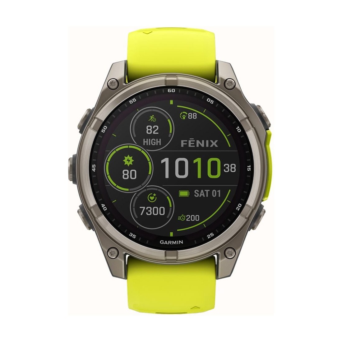 снимка на часовник Смарт часовник Garmin Fenix 8 Solar 47 мм Sapphire Titanium/Amp Yellow/Graphite Garmin 010-02906-21