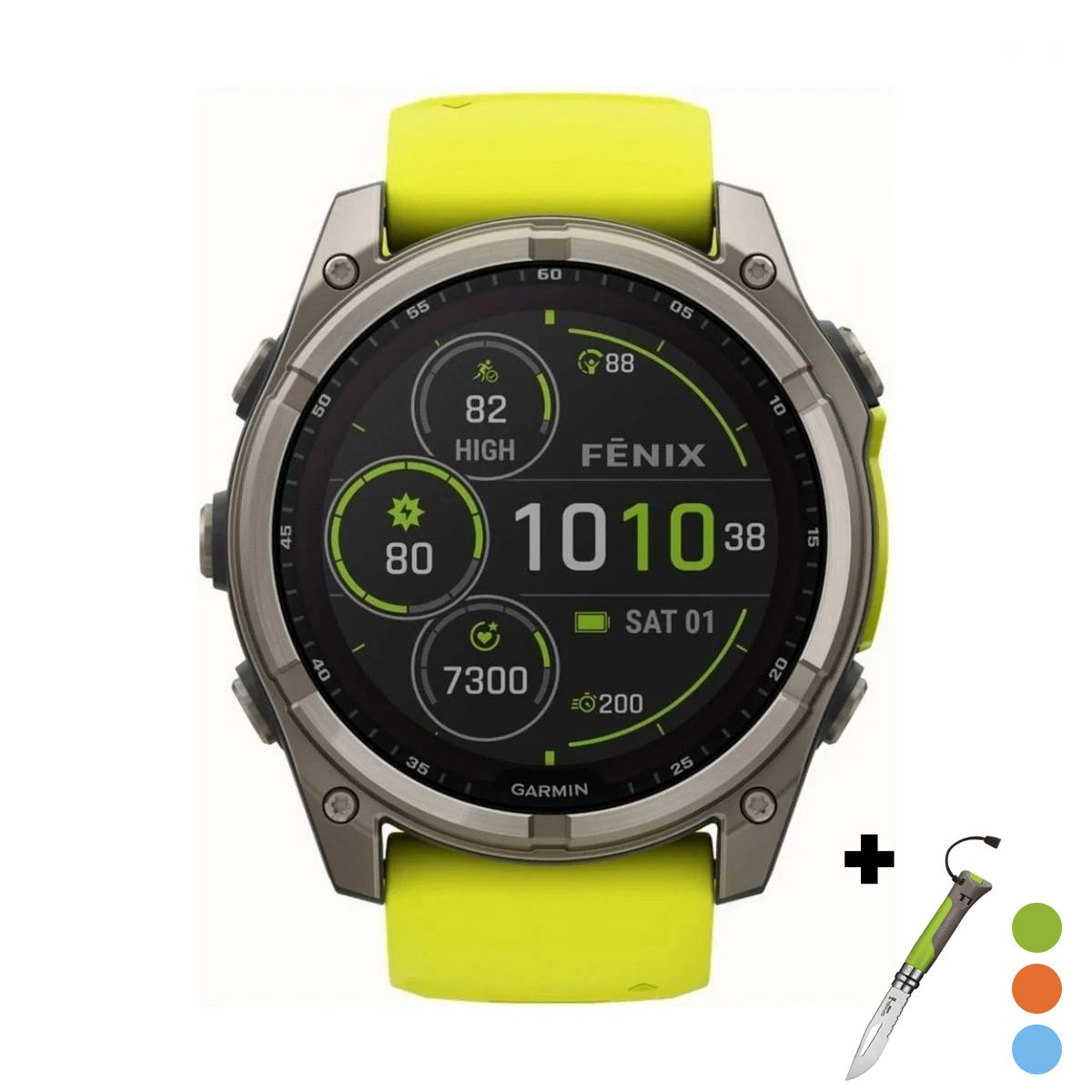 снимка на часовник Смарт часовник Garmin Fenix 8 Solar 51 мм Sapphire Titanium/Amp Yellow/Graphite Garmin 010-02907-21