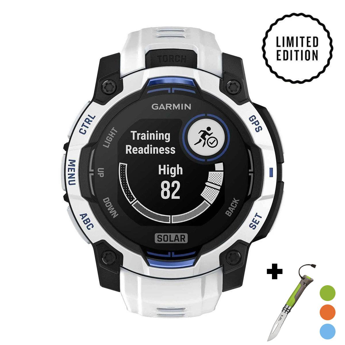 снимка на часовник Смарт часовник Garmin Instinct 3 Solar 45 мм Whitestone/Bolt Blue 010-02934-03