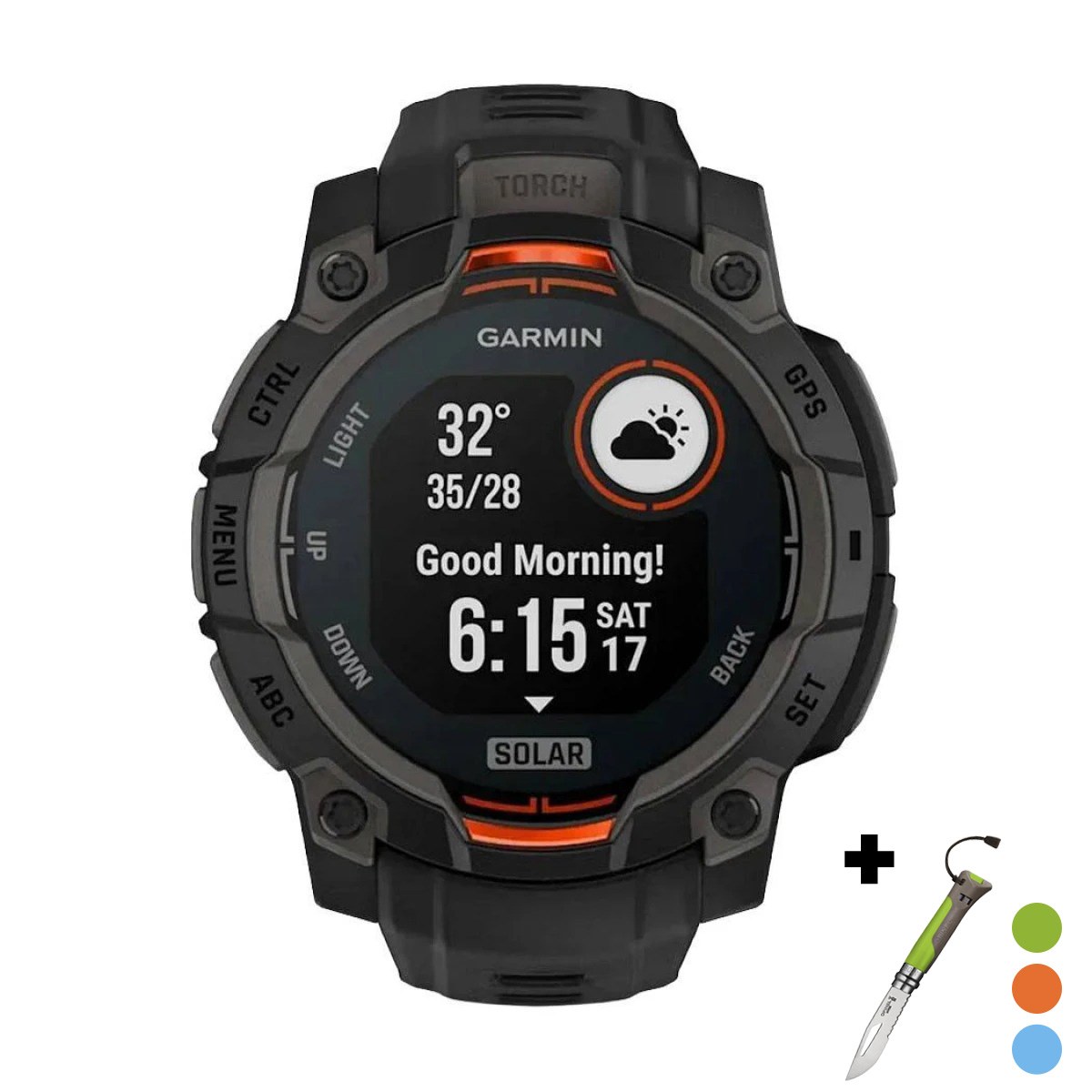 снимка на часовник Смарт часовник Garmin Instinct 3 Solar 45 мм Tactical Edition Black 010-02934-50