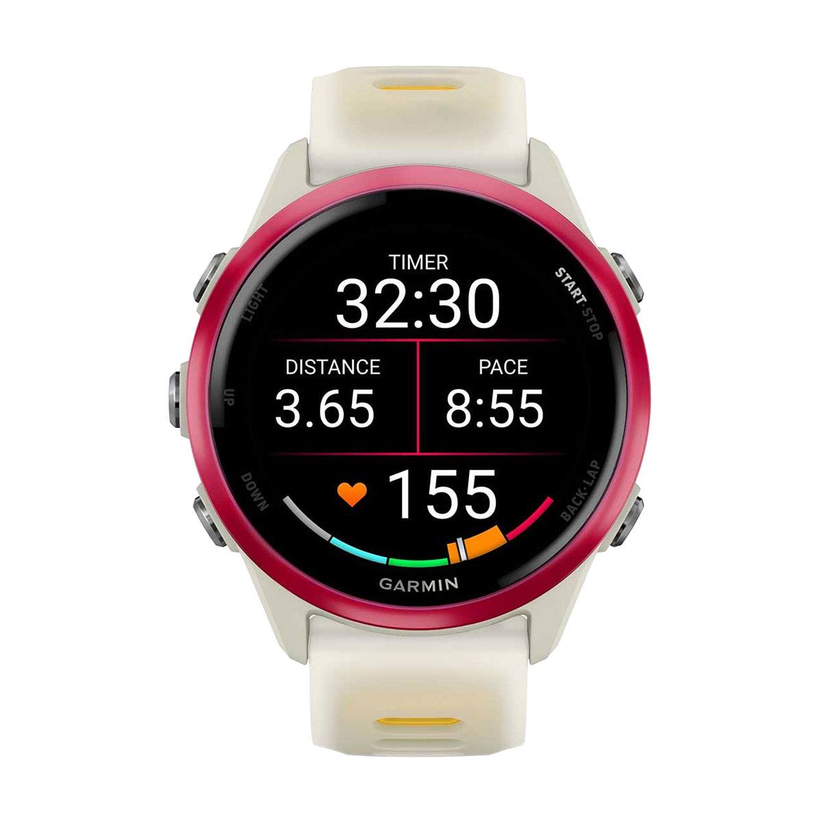 снимка на часовник Смарт часовник Garmin Forerunner 570 Amoled 42 мм Gorilla 3 Raspberry /Mango 010-02970-02