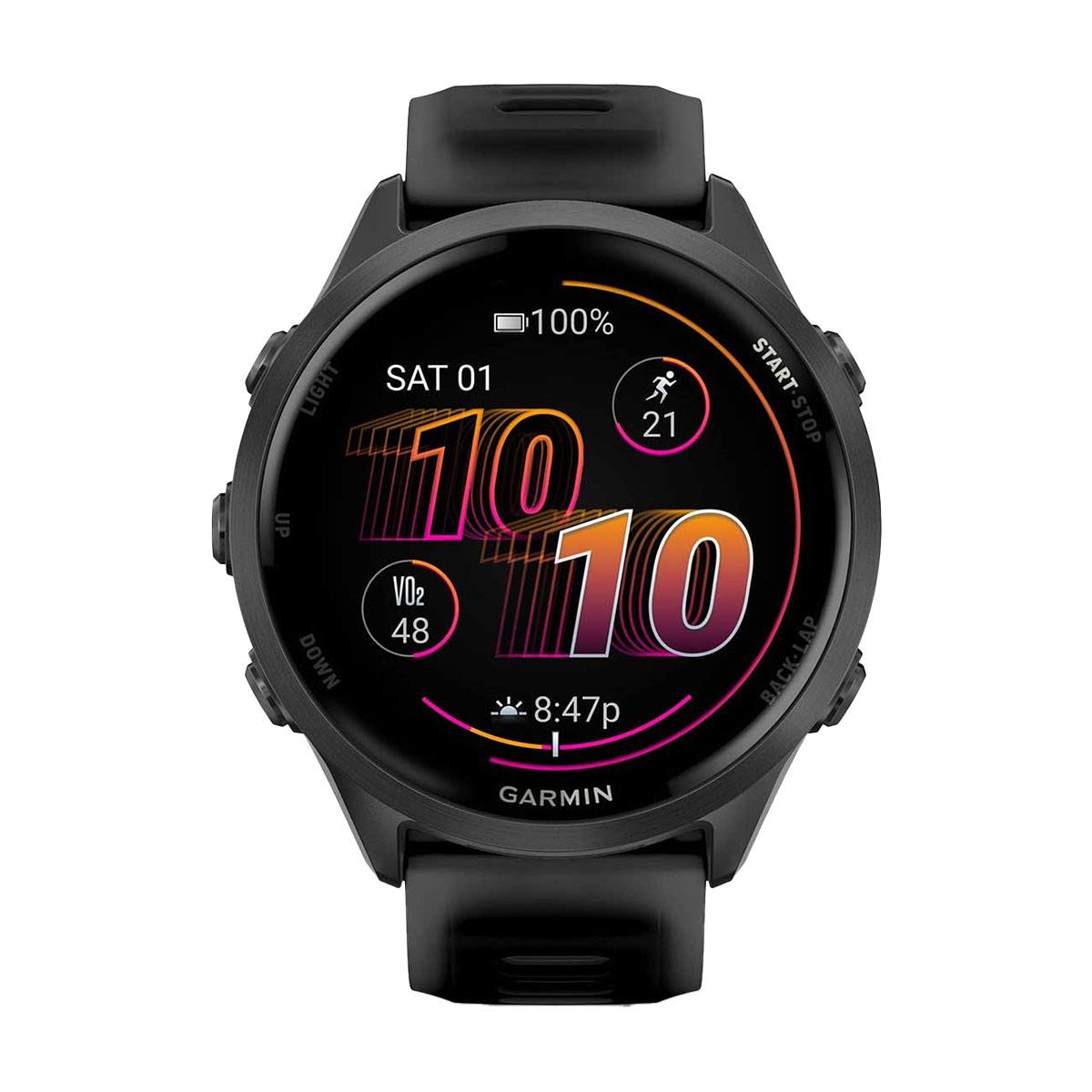снимка на часовник Смарт часовник Garmin Forerunner 570 Amoled 47 мм Gorilla 3 Slate Grey/Black 010-02971-00