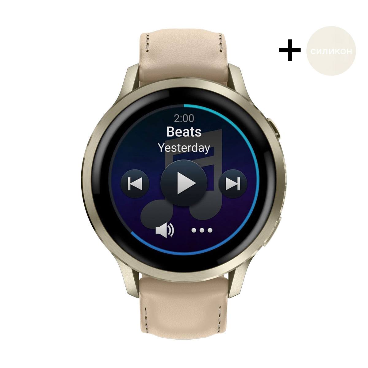 снимка на часовник Смарт часовник Garmin Venu 4 Amoled 41 мм Gorilla 3 Lunar Gold/Light Sand/Bone 010-03013-03