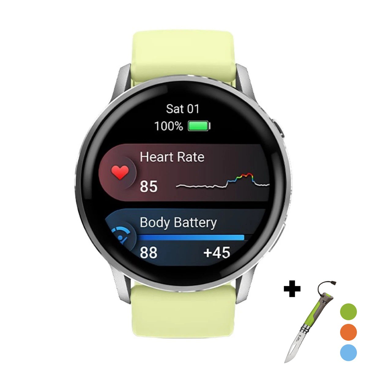 снимка на часовник Смарт часовник Garmin Venu 4 Amoled 45 мм Gorilla 3 Silver/Citron 010-03014-02
