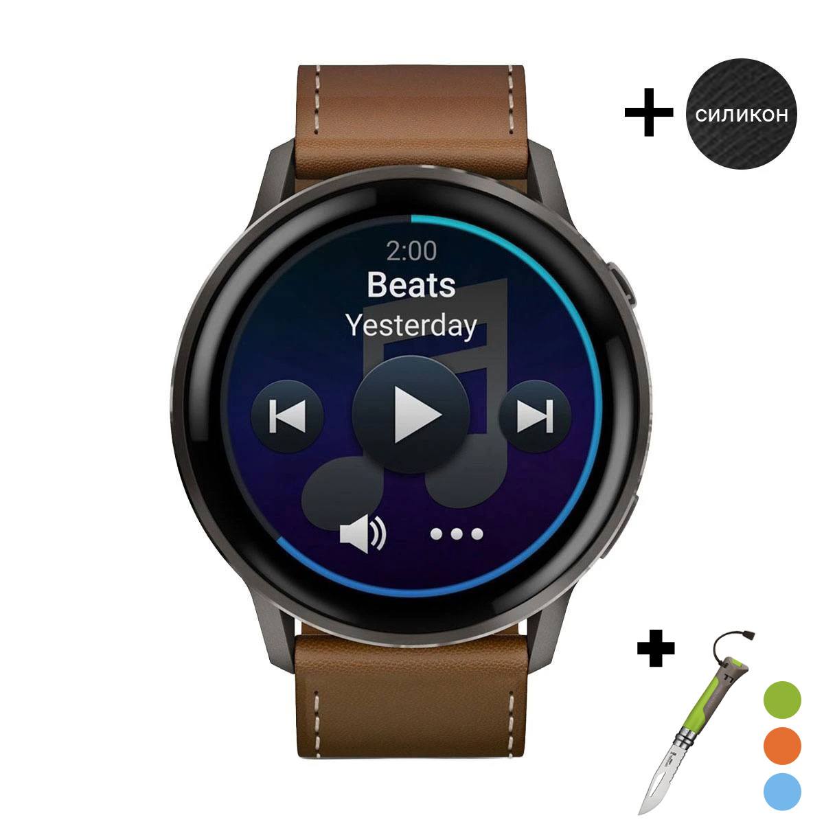 снимка на часовник Смарт часовник Garmin Venu 4 Amoled 45 мм Gorilla 3 Slate/Brown/Black 010-03014-03
