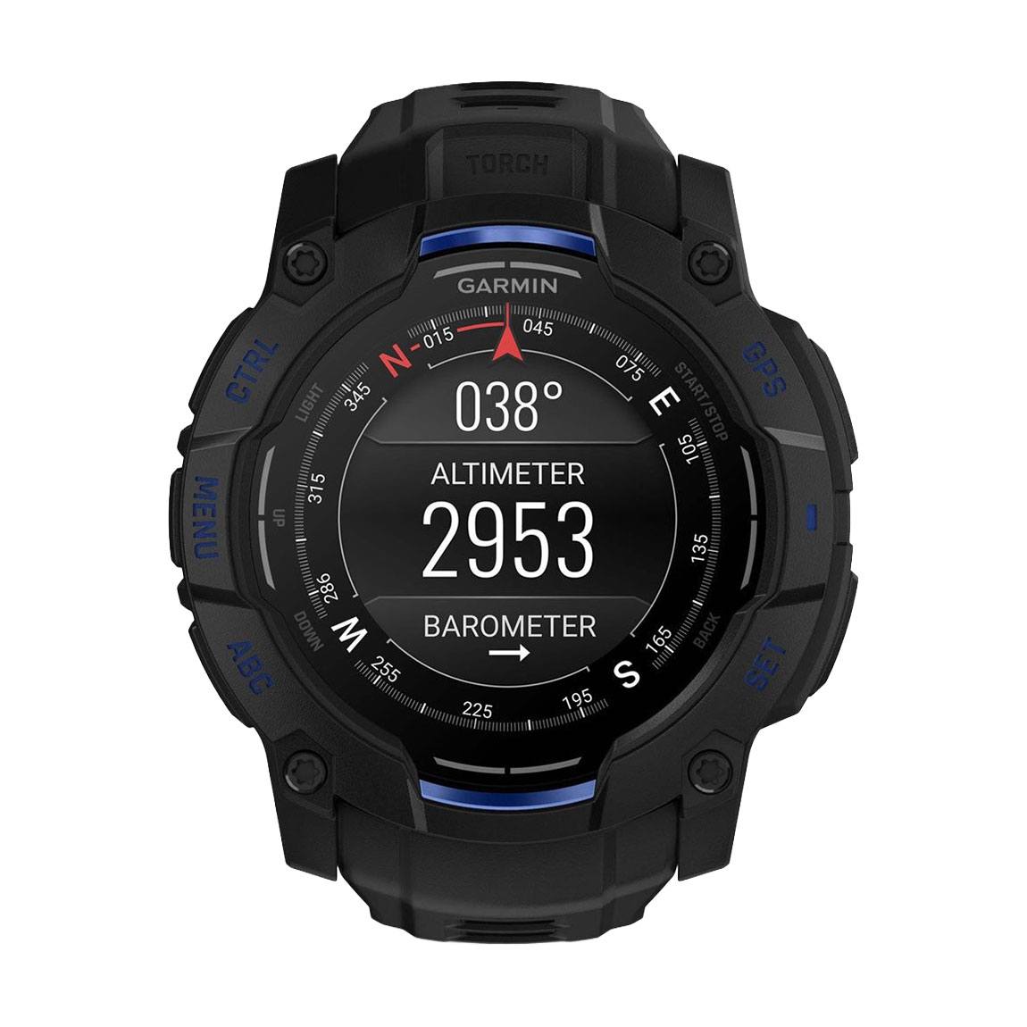 снимка на часовник Смарт часовник Garmin Instinct 3 Amoled 50 мм Black/Bolt Blue 010-03020-03