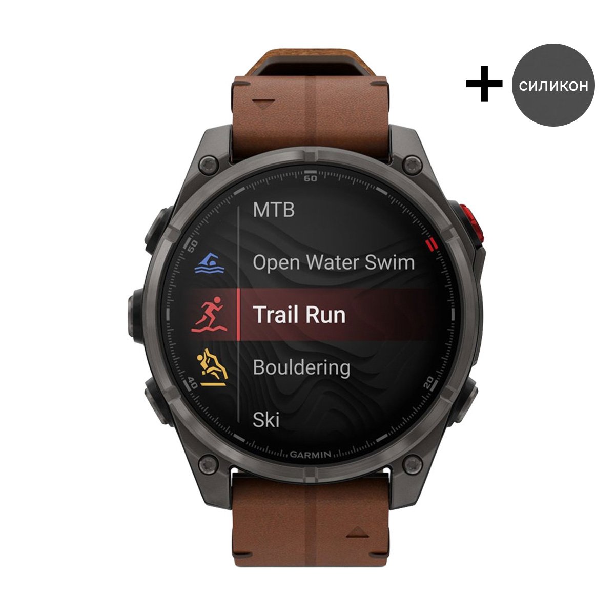 снимка на часовник Смарт часовник Garmin Fenix 8 Pro Amoled 51 мм Sapphire Carbon Grey DLC Titanium/Chestnut 010-03199-40