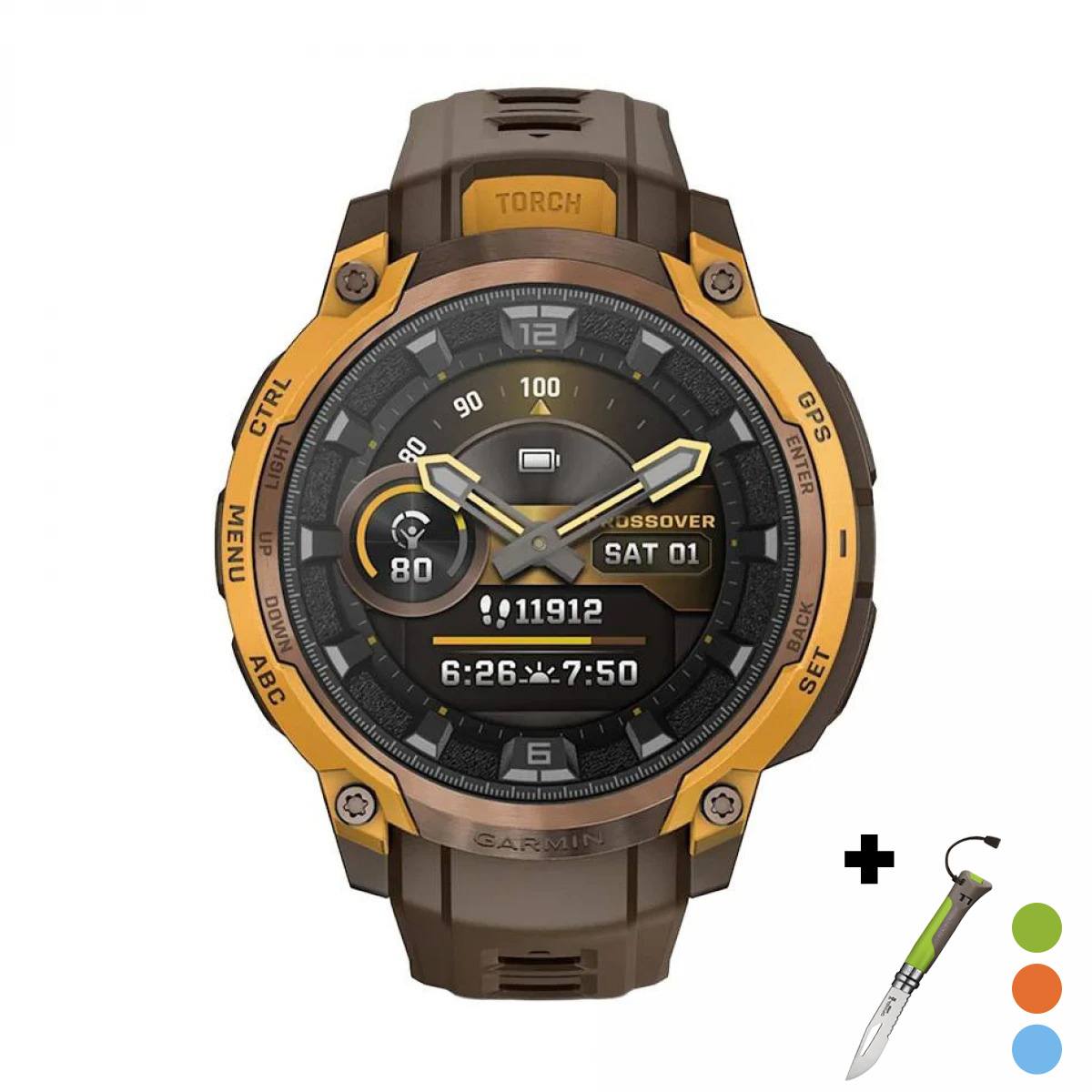 снимка на часовник Смарт часовник Garmin Instinct Crossover Amoled 47 мм Sapphire Bronze/Sunburst 010-03398-01