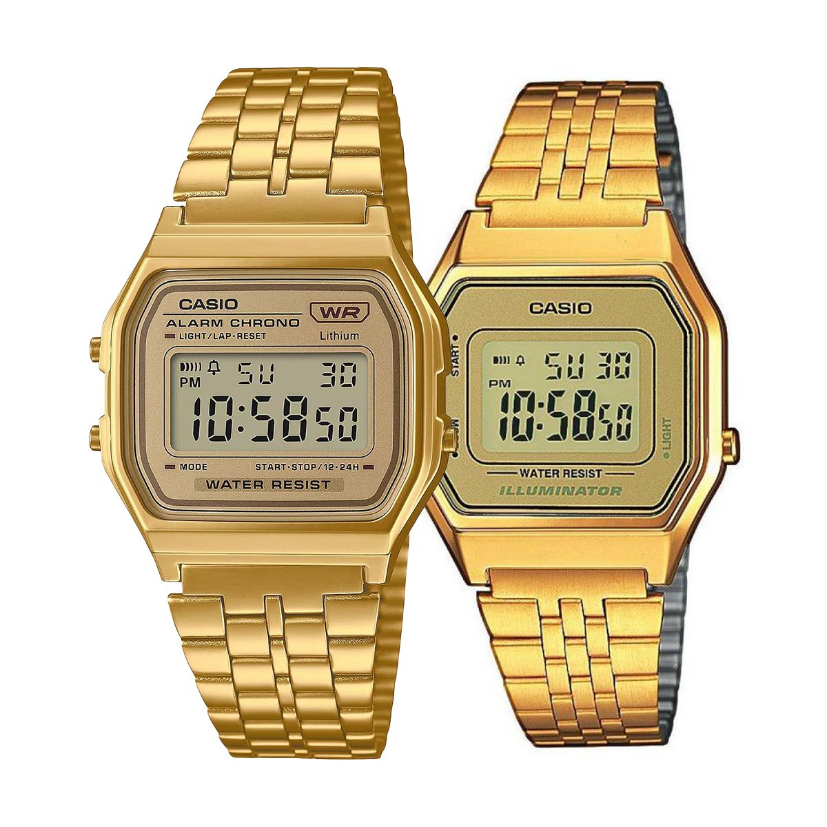 снимка на часовник Комплект часовници за двойки Casio A158WETG-9AEF-LA680WEGA-9ER