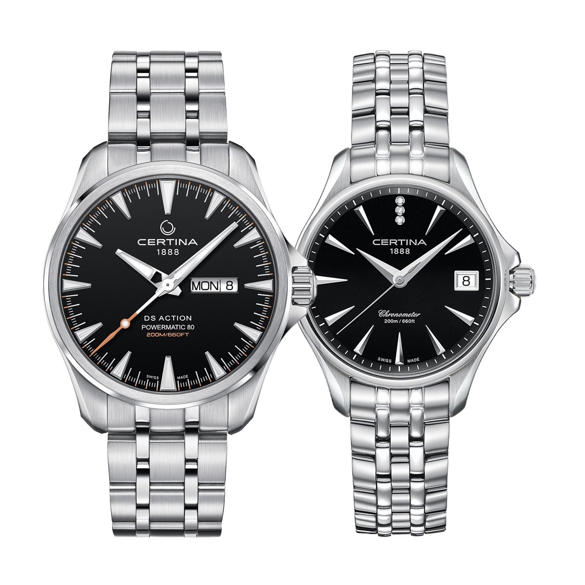 снимка на часовник Комплект часовници за двойки Certina DS Action C032.430.11.051.00-C032.051.11.056.00