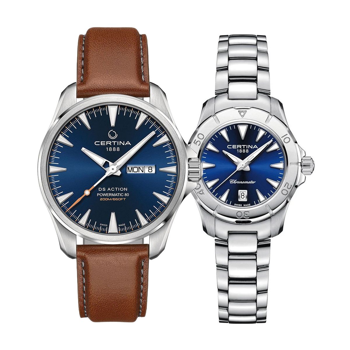 снимка на часовник Комплект часовници за двойки Certina DS Action C032.430.16.041.00-C032.051.16.296.00C032.430.16.041.00-C032.951.11.041.00