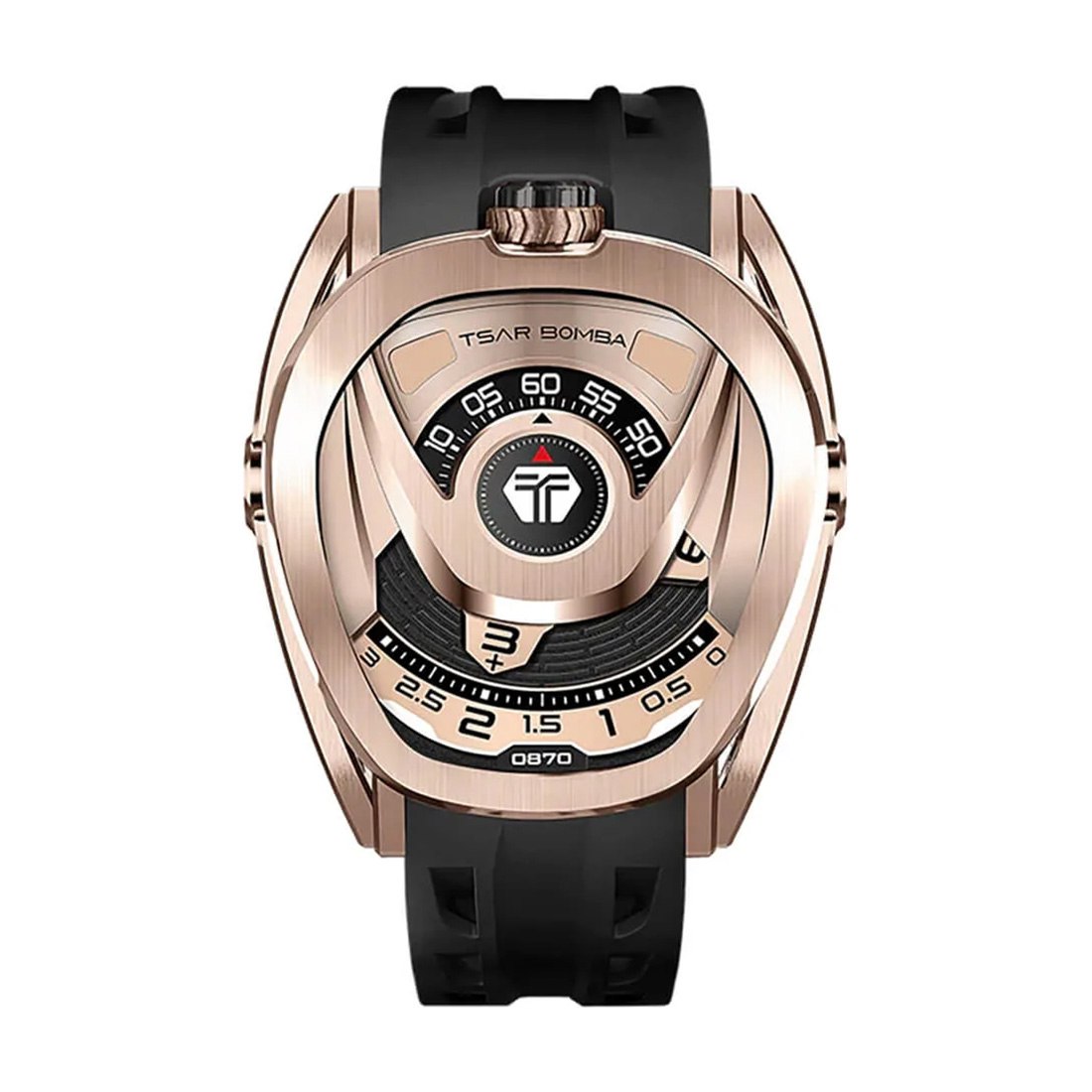 снимка на часовник Часовник Tsar Bomba Pulse Reactor-Interchangeable Automatic Carbon Fiber Golden Black ELY8213GB