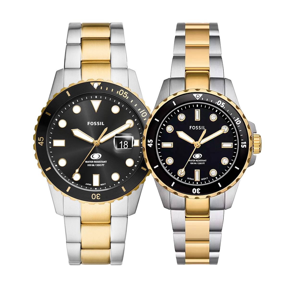 снимка на часовник Комплект часовници за двойки Fossil Blue Dive FS6031-ES5349