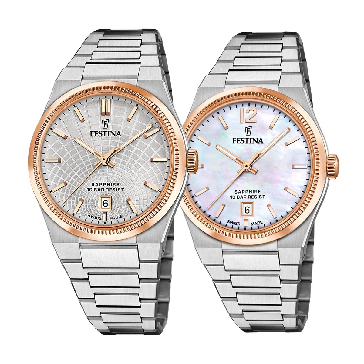 снимка на часовник Комплект часовници за двойки Festina Swiss Made F20065/1-F20066/1