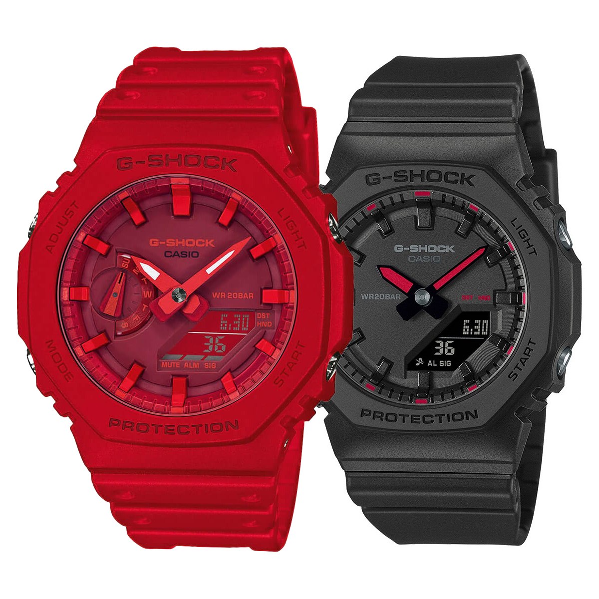снимка на часовник Комплект часовници за двойки Casio G-Shock GA-2100-4AER-GMA-P2100SA-1A1ER